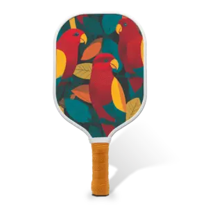 Tropical Parrots Carbon Fiber Pickleball Paddle