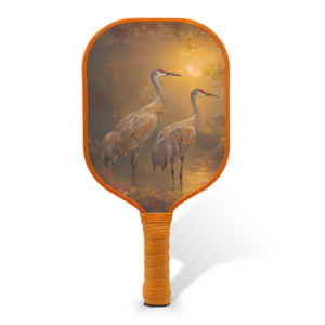 Serene Sandhill Cranes Carbon Fiber Pickleball Paddle