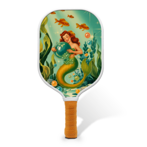 Vintage Mermaid Waves Carbon Fiber Pickleball Paddle